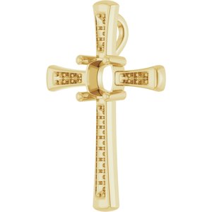10K Yellow Gold 6x6 mm Cushion Pendant Mounting – image 4