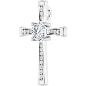 Platinum 6x6 mm Cushion Pendant Mounting – image 3