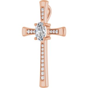 14K Rose Gold 8x6 mm Oval Pendant Mounting – image 3