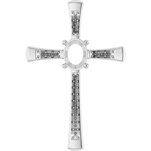 10K White Gold 8x6 mm Oval Pendant Mounting – image 2