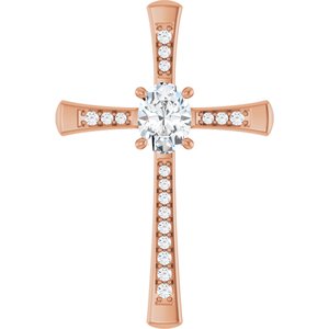 18K Rose Gold 8x6 mm Oval Pendant Mounting