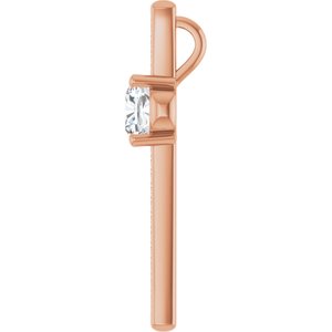 10K Rose Gold 8x8 mm Cushion Pendant Mounting – image 5
