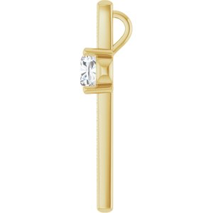 10K Yellow Gold 8x8 mm Cushion Pendant Mounting – image 5