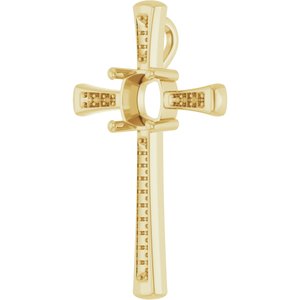 10K Yellow Gold 8x8 mm Cushion Pendant Mounting – image 4