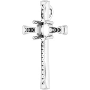18K White Gold 8x8 mm Cushion Pendant Mounting – image 4
