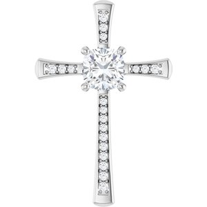 Sterling Silver 8x8 mm Cushion Pendant Mounting