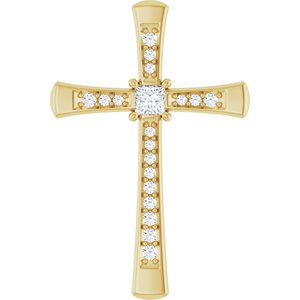 14K Yellow Gold 2.5x2.5 mm Square Pendant Mounting
