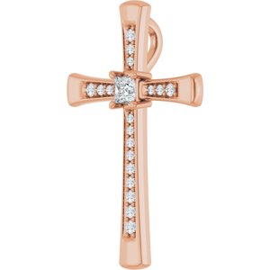 18K Rose Gold 2.5x2.5 mm Square Pendant Mounting – image 3