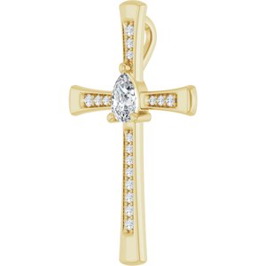 18K Yellow Gold 6x4 mm Pear Pendant Mounting – image 3