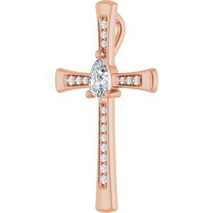 18K Rose Gold 6x4 mm Pear Pendant Mounting – image 3