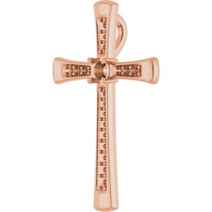 10K Rose Gold 3 mm Round Pendant Mounting – image 4