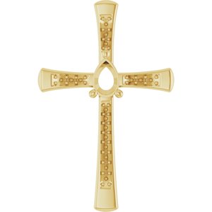 14K Yellow Gold 6x4 mm Pear Pendant Mounting – image 2