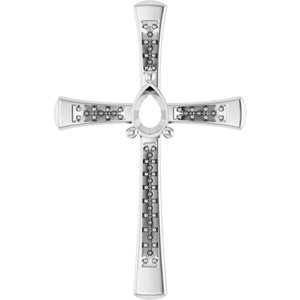 Platinum 6x4 mm Pear Pendant Mounting – image 2