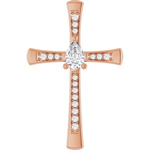 18K Rose Gold 6x4 mm Pear Pendant Mounting
