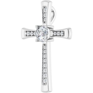 14K White Gold 5.5 mm Round Pendant Mounting – image 3
