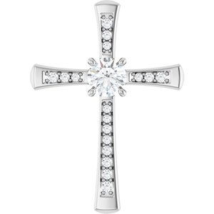 14K X1 White Gold 5.5 mm Round Pendant Mounting