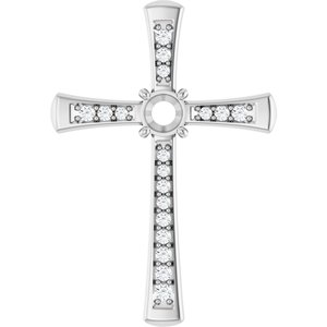 14K White Gold 4.1 mm Round 1/6 CTW Lab-Grown Diamond Semi-Set Pendant