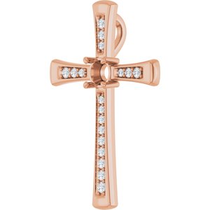 14K Rose Gold 4.1 mm Round 1/6 CTW Lab-Grown Diamond Semi-Set Pendant – image 2
