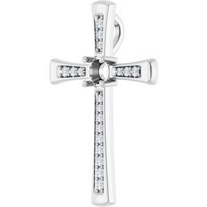 14K White Gold 4.1 mm Round 1/6 CTW Lab-Grown Diamond Semi-Set Pendant – image 2