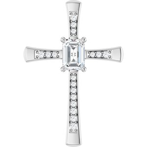 10K White Gold 7x5 mm Emerald Pendant Mounting