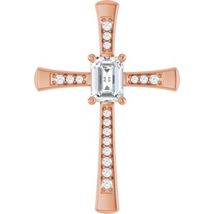 18K Rose Gold 7x5 mm Emerald Pendant Mounting