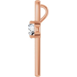 18K Rose Gold 8 mm Round Pendant Mounting – image 5