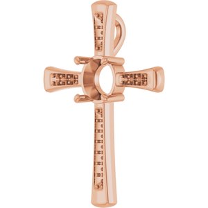 18K Rose Gold 8 mm Round Pendant Mounting – image 4
