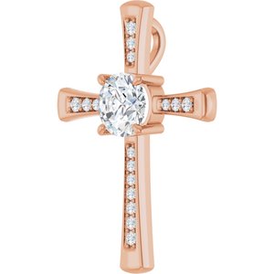 18K Rose Gold 8 mm Round Pendant Mounting – image 3