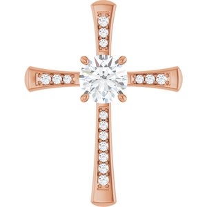 18K Rose Gold 8 mm Round Pendant Mounting