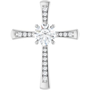 14K White Gold 8 mm Round Pendant Mounting