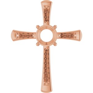 18K Rose Gold 8 mm Round Pendant Mounting – image 2