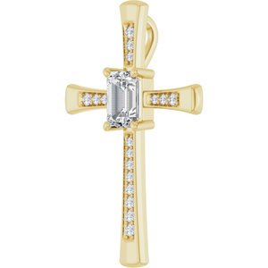 14K Yellow Gold 7x5 mm Emerald Pendant Mounting – image 3