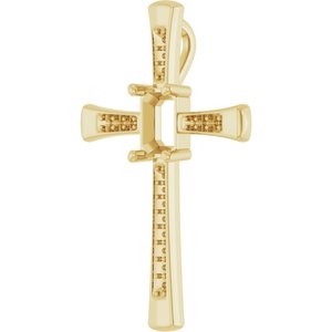18K Yellow Gold 7x5 mm Emerald Pendant Mounting – image 4