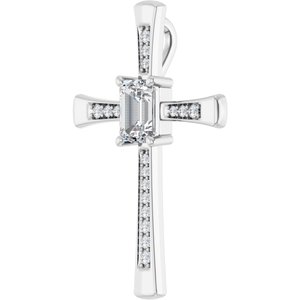 Platinum 7x5 mm Emerald Pendant Mounting – image 3