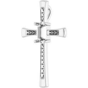 18K White Gold 7x5 mm Emerald Pendant Mounting – image 4