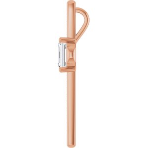 18K Rose Gold 7x5 mm Emerald Pendant Mounting – image 5