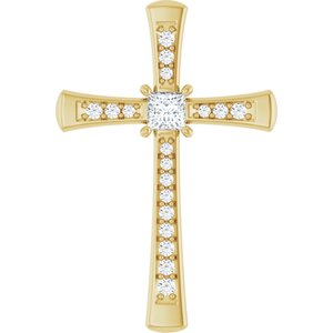 14K Yellow Gold 3x3 mm Square Pendant Mounting