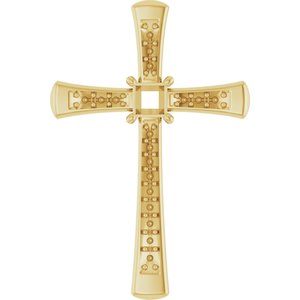 14K Yellow Gold 3x3 mm Square Pendant Mounting – image 2