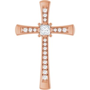 18K Rose Gold 3x3 mm Square Pendant Mounting