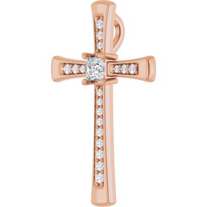 10K Rose Gold 3x3 mm Square Pendant Mounting – image 3