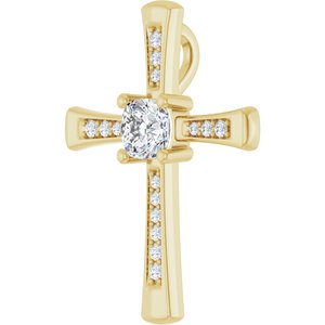 18K Yellow Gold 5x5 mm Cushion Pendant Mounting – image 3
