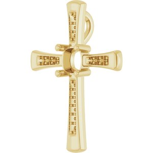 18K Yellow Gold 5x5 mm Cushion Pendant Mounting – image 4