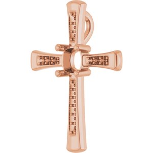 14K Rose Gold 5x5 mm Cushion Pendant Mounting – image 4
