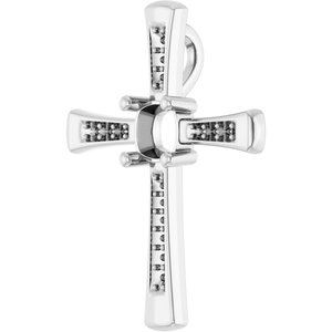 14K White Gold 5x5 mm Cushion Pendant Mounting – image 4