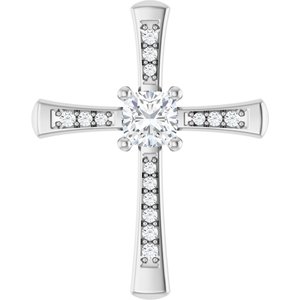 10K White Gold 5x5 mm Cushion Pendant Mounting