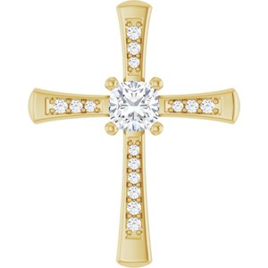 18K Yellow Gold 5x5 mm Cushion Pendant Mounting