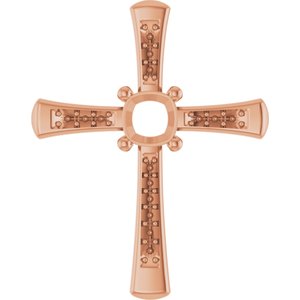 18K Rose Gold 5x5 mm Cushion Pendant Mounting – image 2
