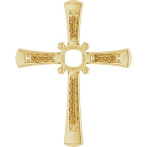 18K Yellow Gold 5x5 mm Cushion Pendant Mounting – image 2