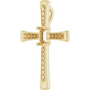 18K Yellow Gold 5x3 mm Emerald Pendant Mounting – image 4