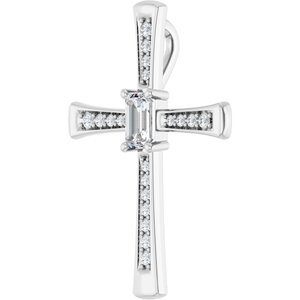 Continuum Sterling Silver 5x3 mm Emerald Pendant Mounting – image 3